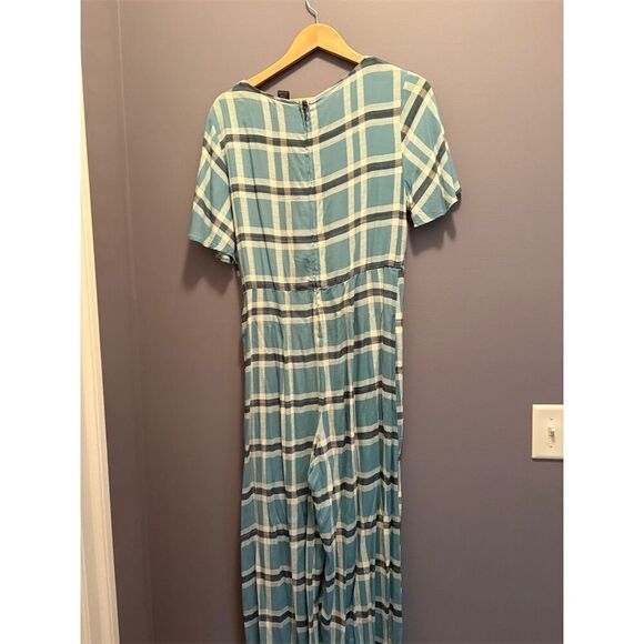 Wild Fable Women's L Blue Plaid Jumpsuit Wide-Leg Casual One-Piece - Picture 5 of 7